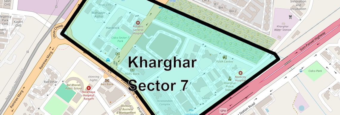 Location Map of Kharghar Sector 7, Navi Mumbai