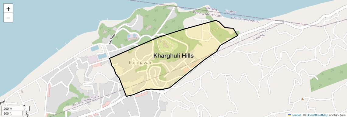 Location Map of Kharghuli Hills, Guwahati