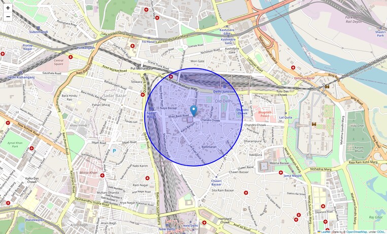 Location Map of Khari Baoli