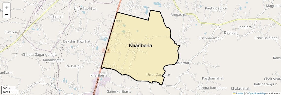 Location Map of Khariberia, Kolkata