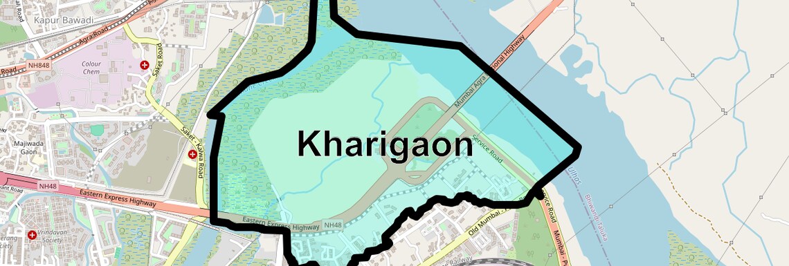 Location Map of Kharigaon, Thane