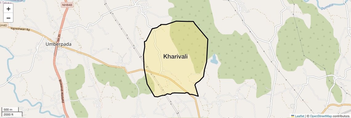 Location Map of Kharivali, Thane