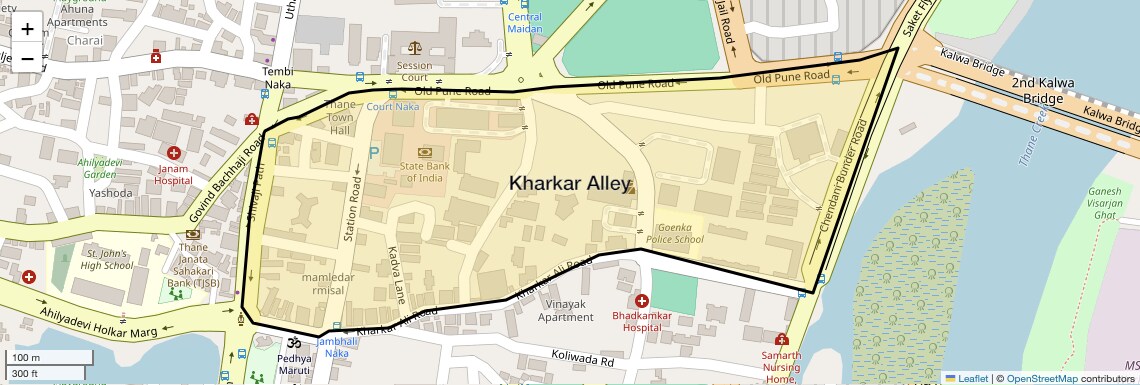 Location Map of Kharkar Alley, Thane