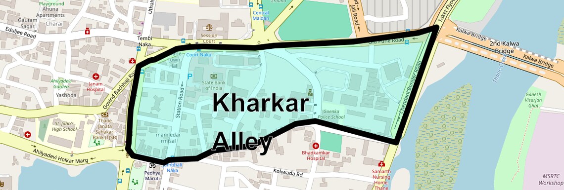 Location Map of Kharkar Alley, Thane