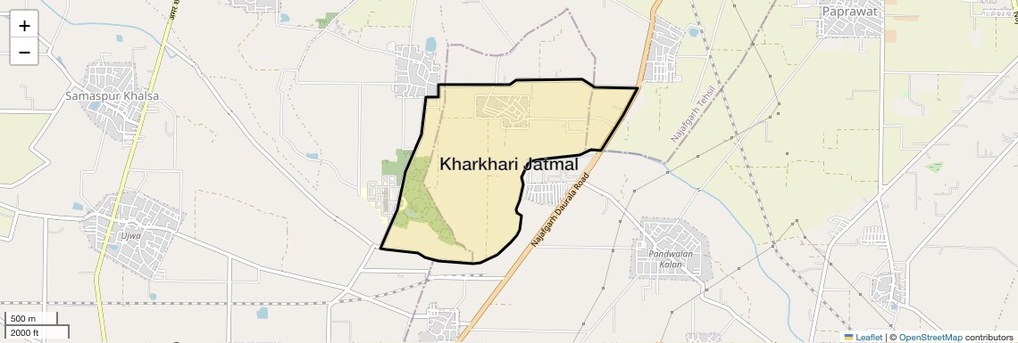 Location Map of Kharkhari Jatmal, Delhi