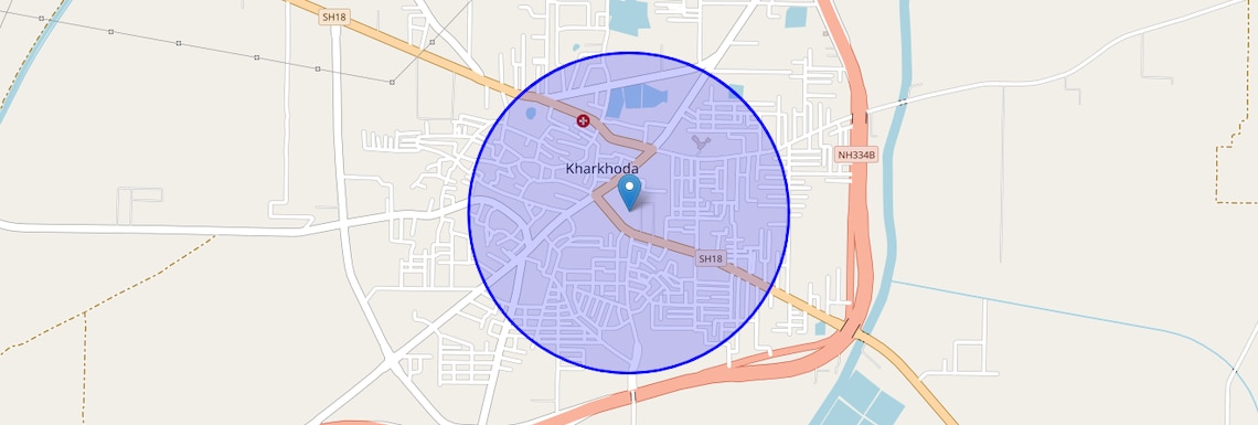 Location Map of Kharkhoda, Sonipat