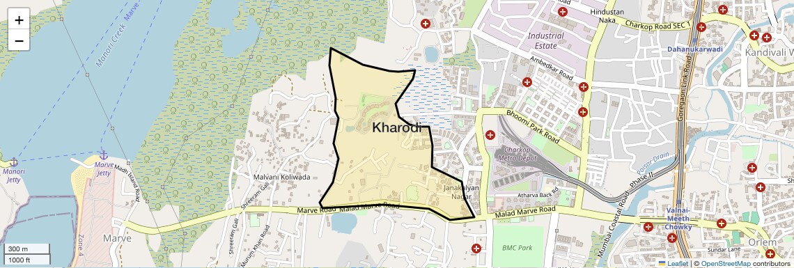 Location Map of Kharodi, Mumbai