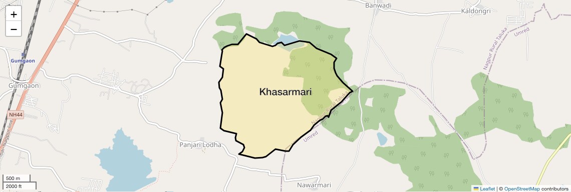 Location Map of Khasarmari, Nagpur