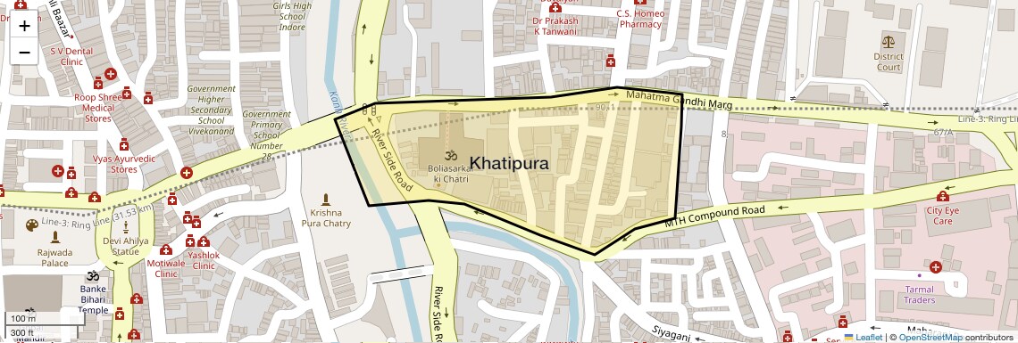 Location Map of Khatipura, Indore