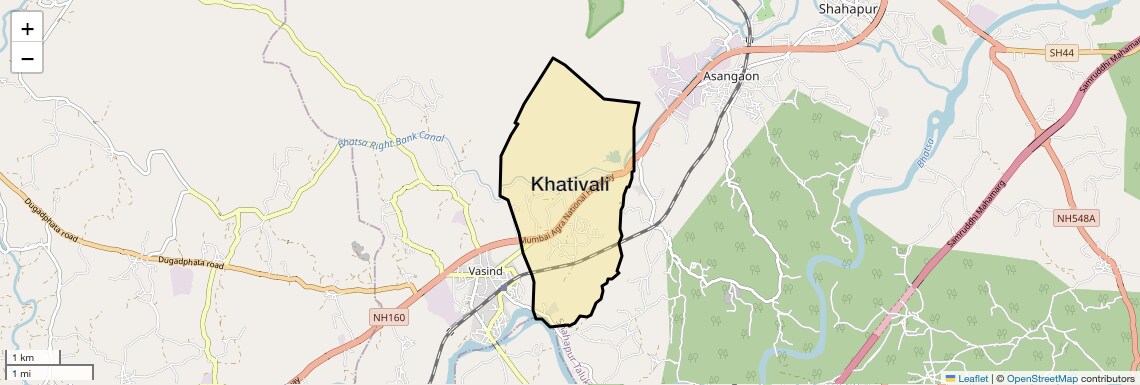 Location Map of Khativali, Thane