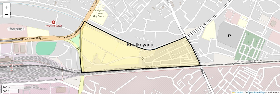 Location Map of Khatkeyana, Lucknow