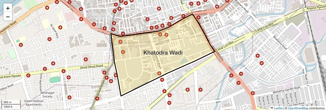 Location Map of Khatodra Wadi, Surat