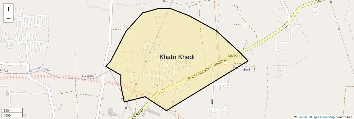 Location Map of Khatri Khedi, Indore