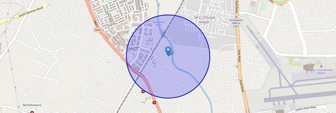 Location Map of Khatri Nagar, Jaipur