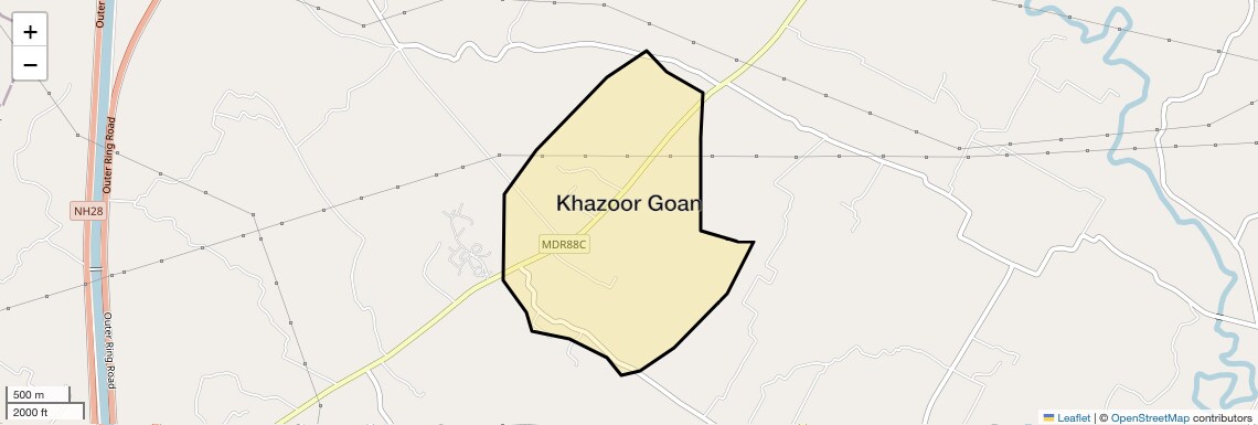 Location Map of Khazoor Goan, Lucknow