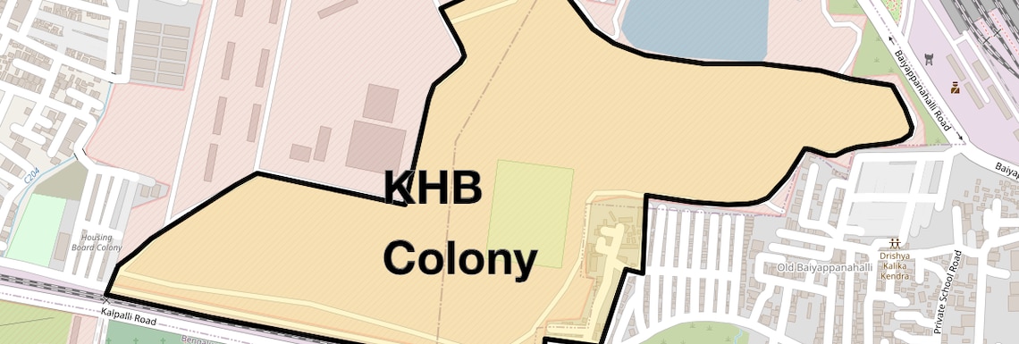 Location Map of Khb Colony, Bangalore