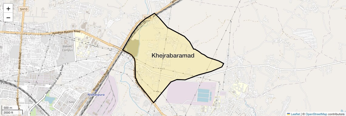 Location Map of Khejrabaramad, Bhopal