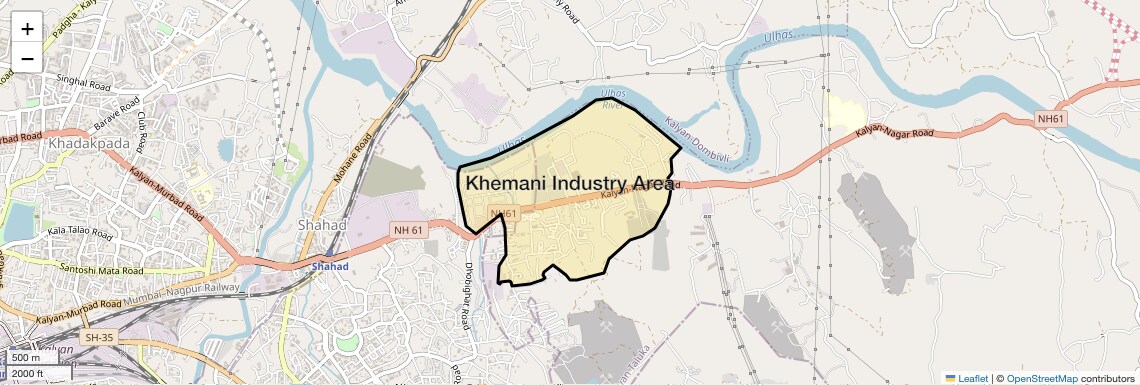 Location Map of Khemani Industry Area, Thane