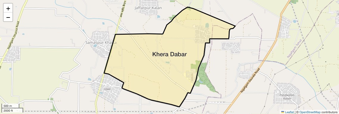 Location Map of Khera Dabar, Delhi