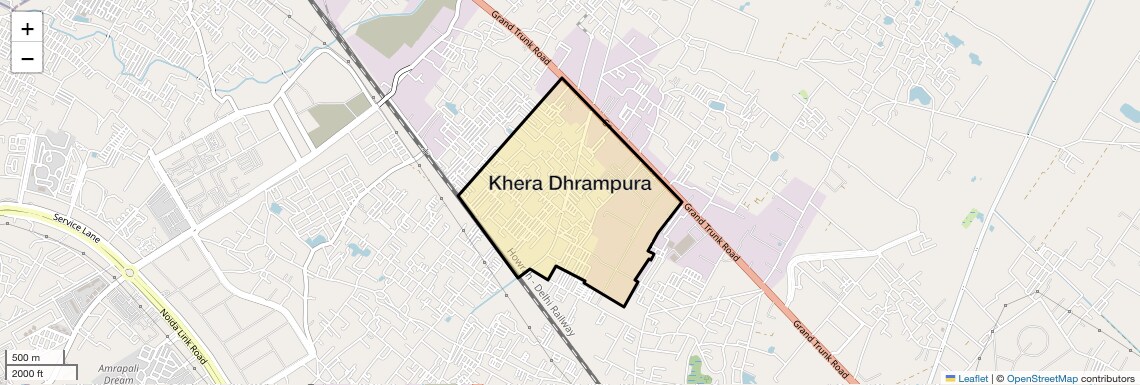 Location Map of Khera Dhrampura, Greater Noida
