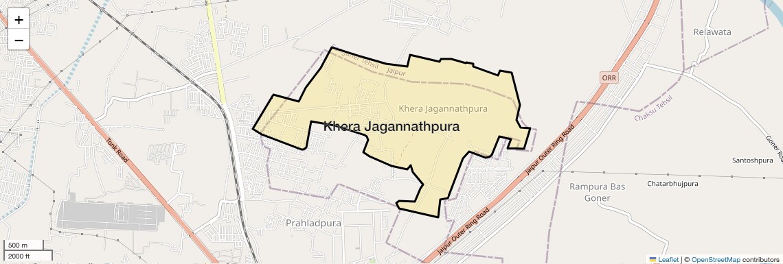 Location Map of Khera Jagannathpura, Jaipur