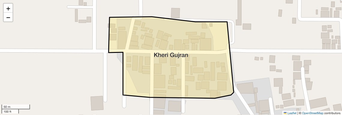 Location Map of Kheri Gujran, Faridabad