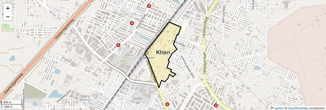 Location Map of Kheri, Gurgaon