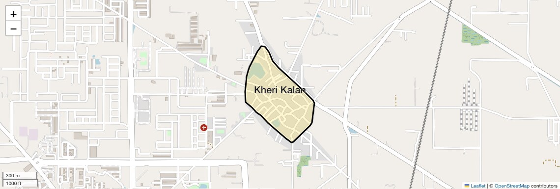 Location Map of Kheri Kalan, Faridabad