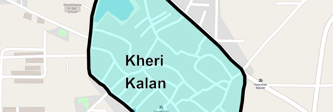 Location Map of Kheri Kalan, Faridabad