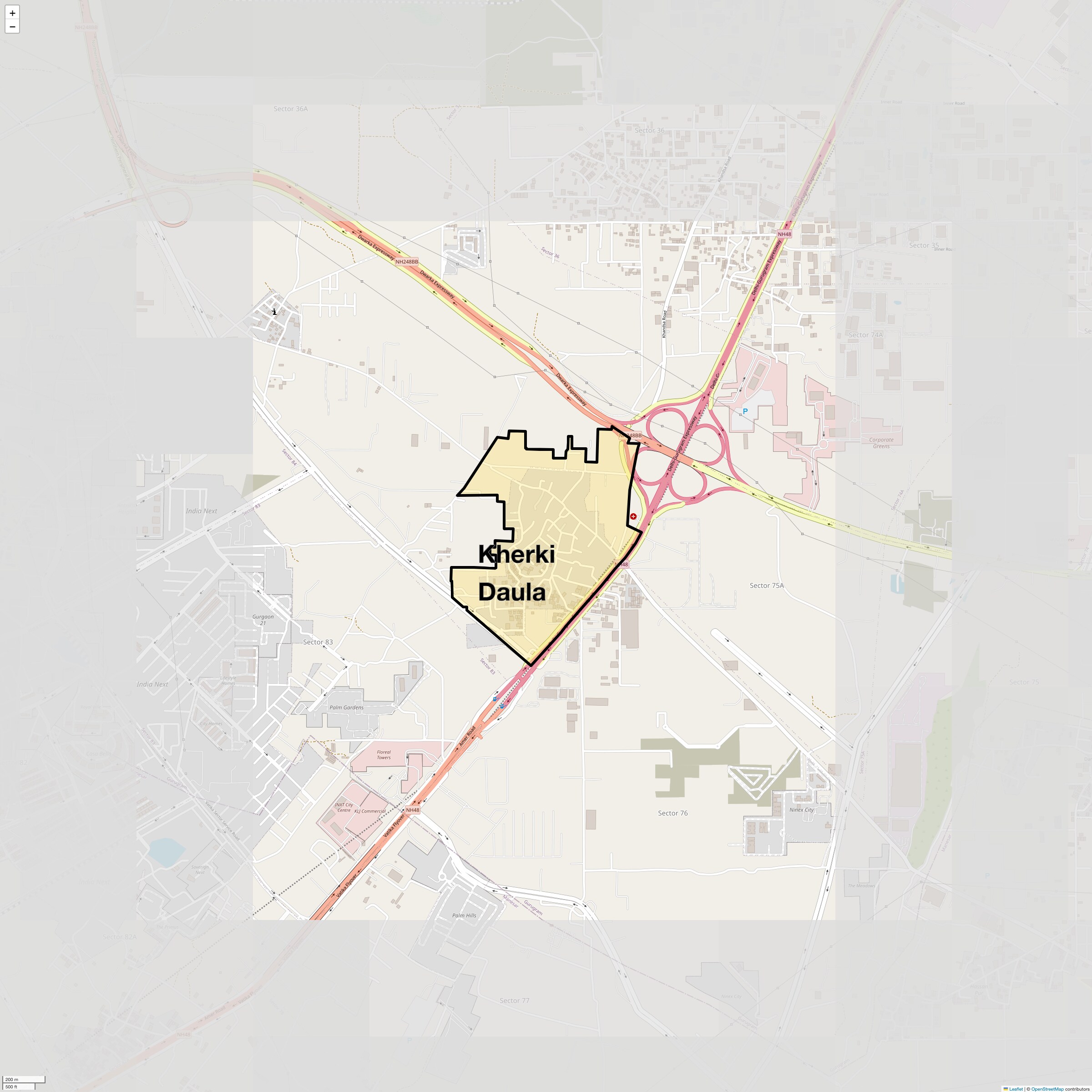 Location Map of Kherki Daula, Gurgaon