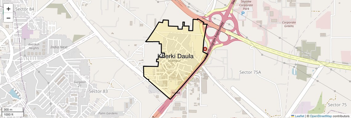 Location Map of Kherki Daula, Gurgaon