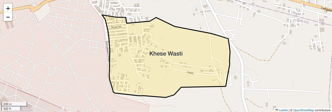 Location Map of Khese Wasti, Pune