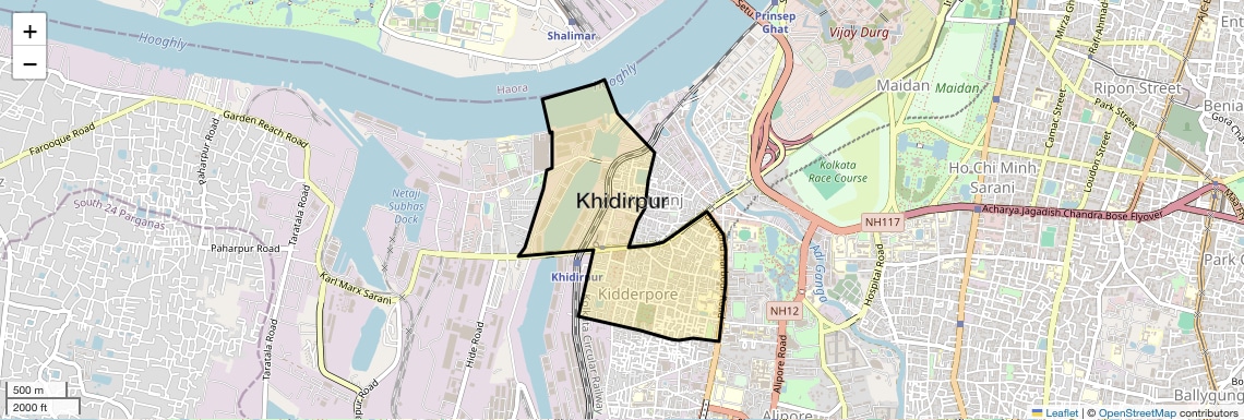 Location Map of Khidirpur, Kolkata
