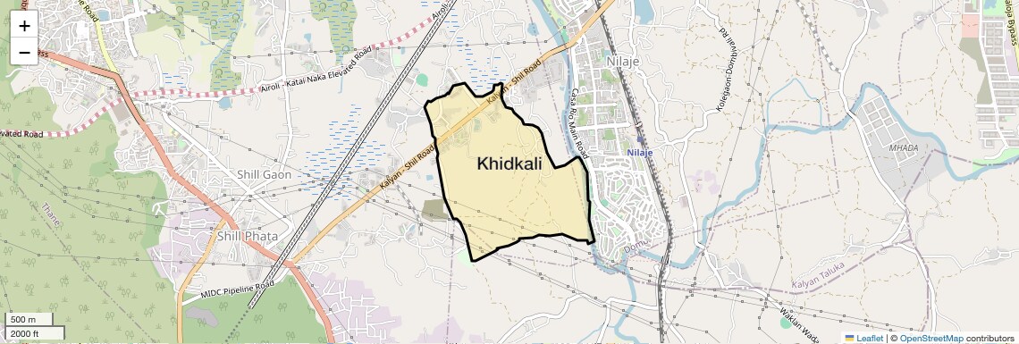 Location Map of Khidkali, Thane
