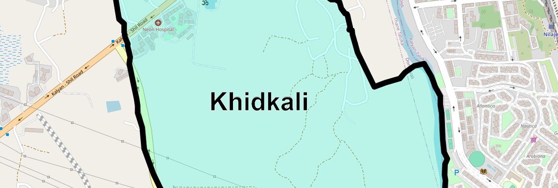 Location Map of Khidkali, Thane