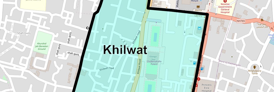 Location Map of Khilwat, Hyderabad