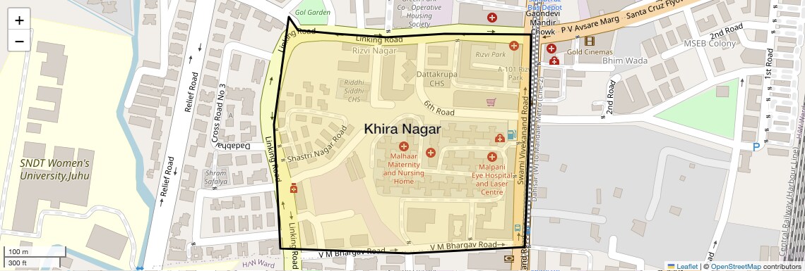 Location Map of Khira Nagar, Mumbai