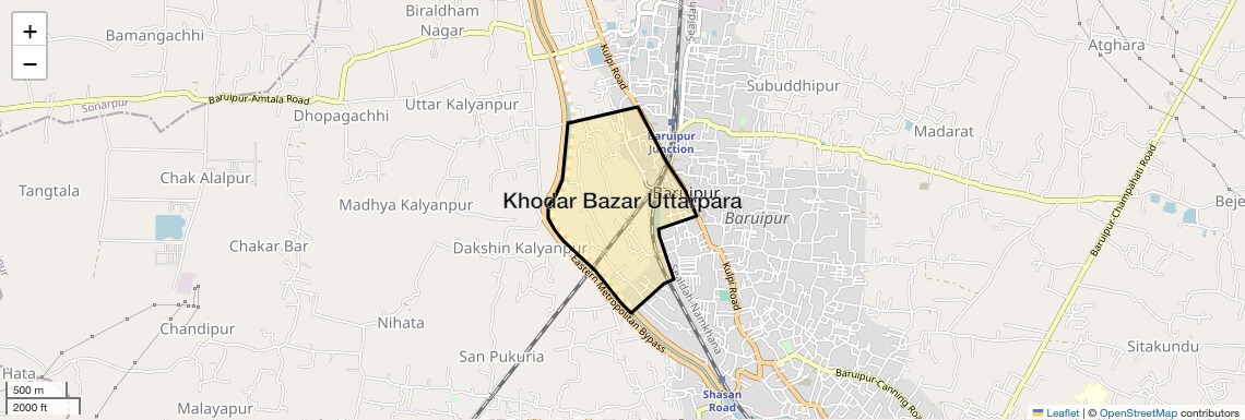 Location Map of Khodar Bazar Uttarpara, Kolkata