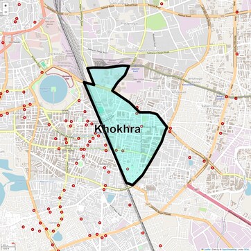Location Map of Khokhra, Ahmedabad