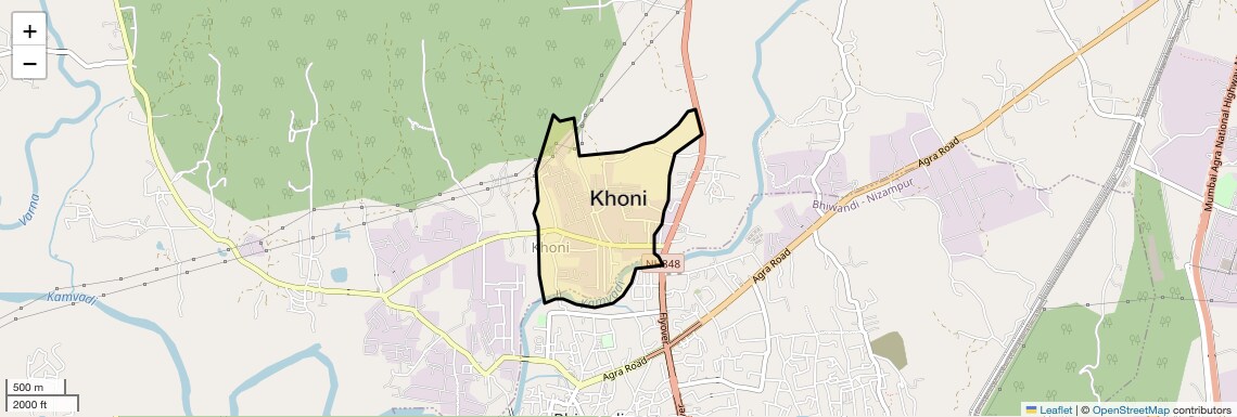 Location Map of Khoni, Thane