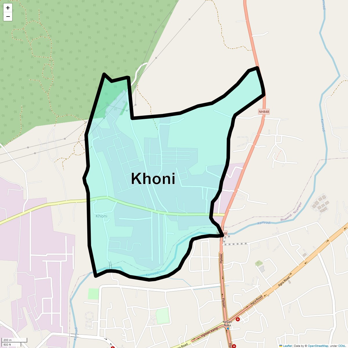 Location Map of Khoni, Thane