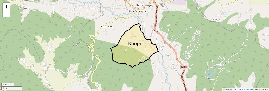 Location Map of Khopi, Pune