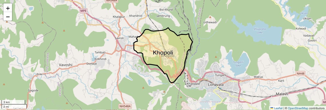 Location Map of Khopoli, Navi Mumbai