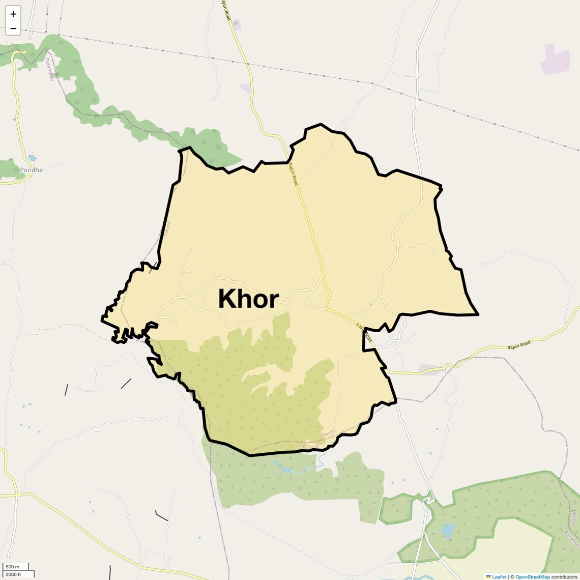 Location Map of Khor, Pune