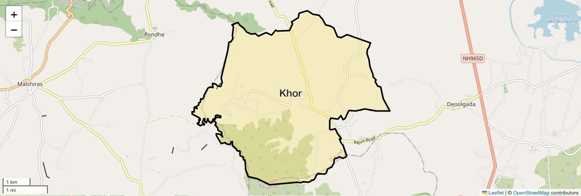 Location Map of Khor, Pune