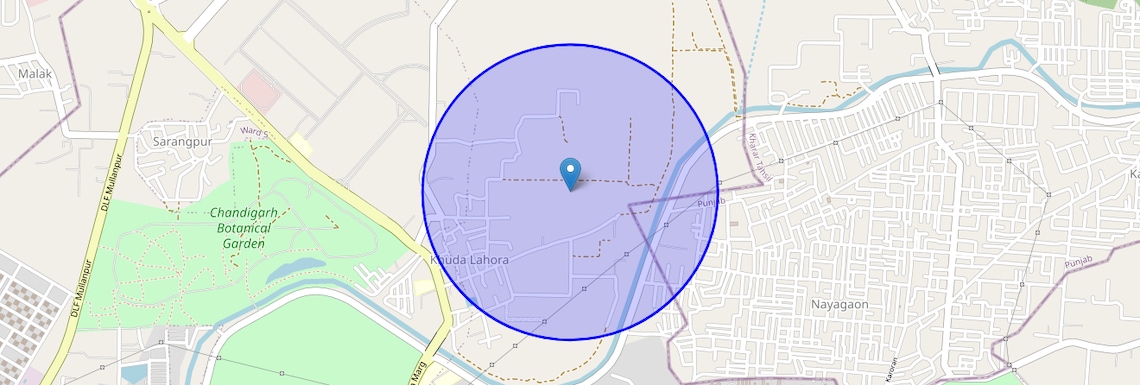Location Map of Khudda Lahora, Chandigarh