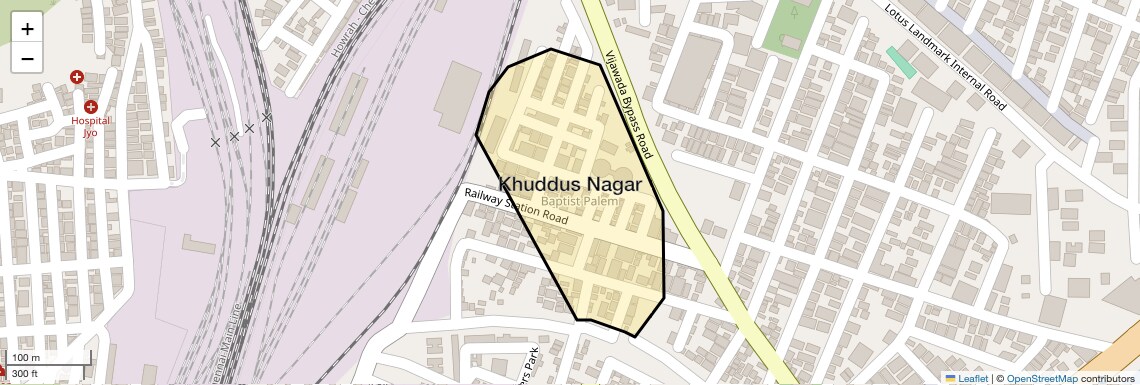 Location Map of Khuddus Nagar, Vijayawada