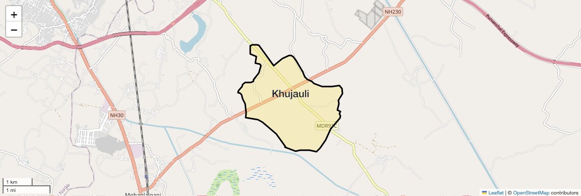 Location Map of Khujauli, Lucknow