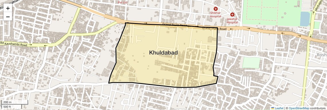 Location Map of Khuldabad, Allahabad