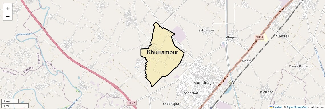 Location Map of Khurrampur, Ghaziabad